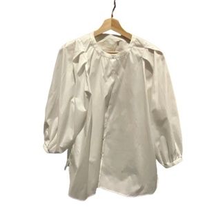 XACUS White Puffed Sleeve Women’s Cotton Blouse